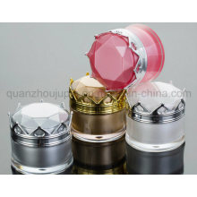 OEM Acrylic Double Layer Cream Cosmetic Jar with Crown Cap